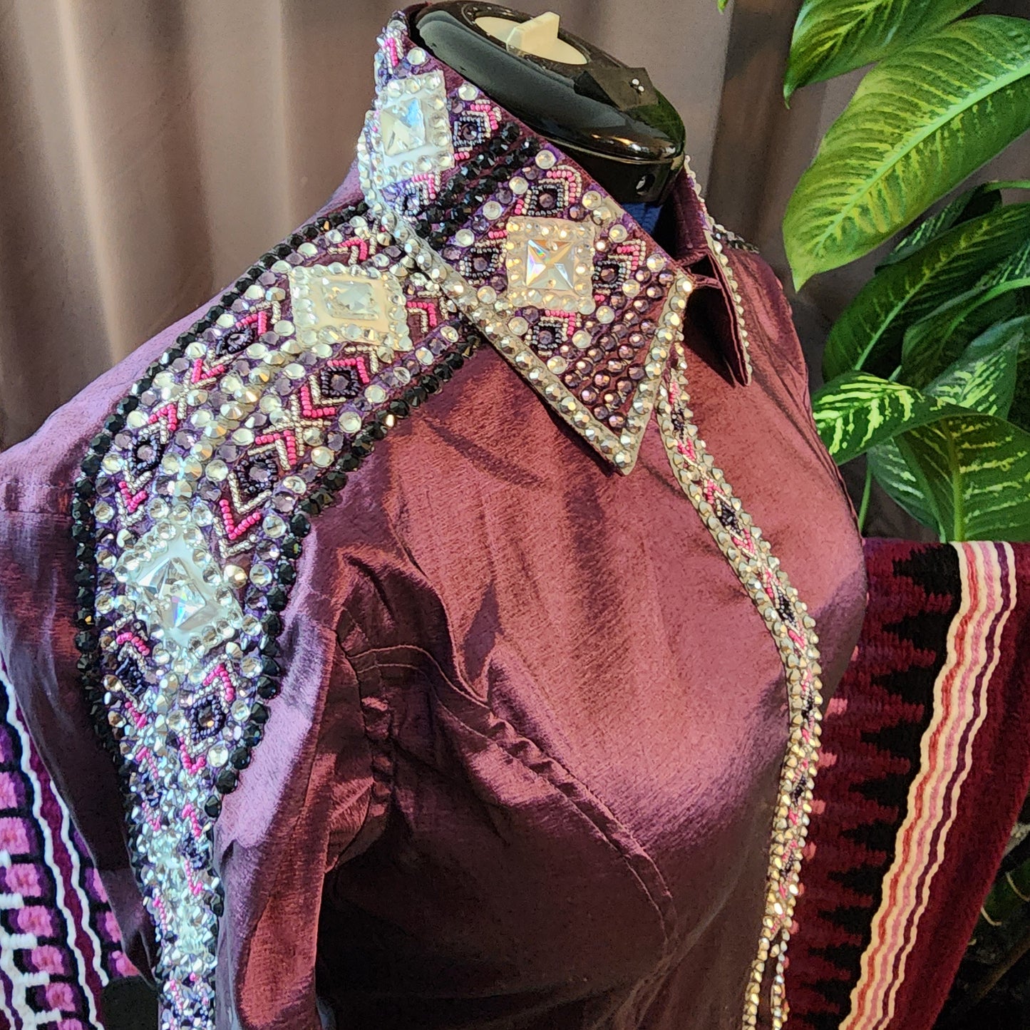 CUSTOM ORDER Plum/Eggplant taffeta day shirt