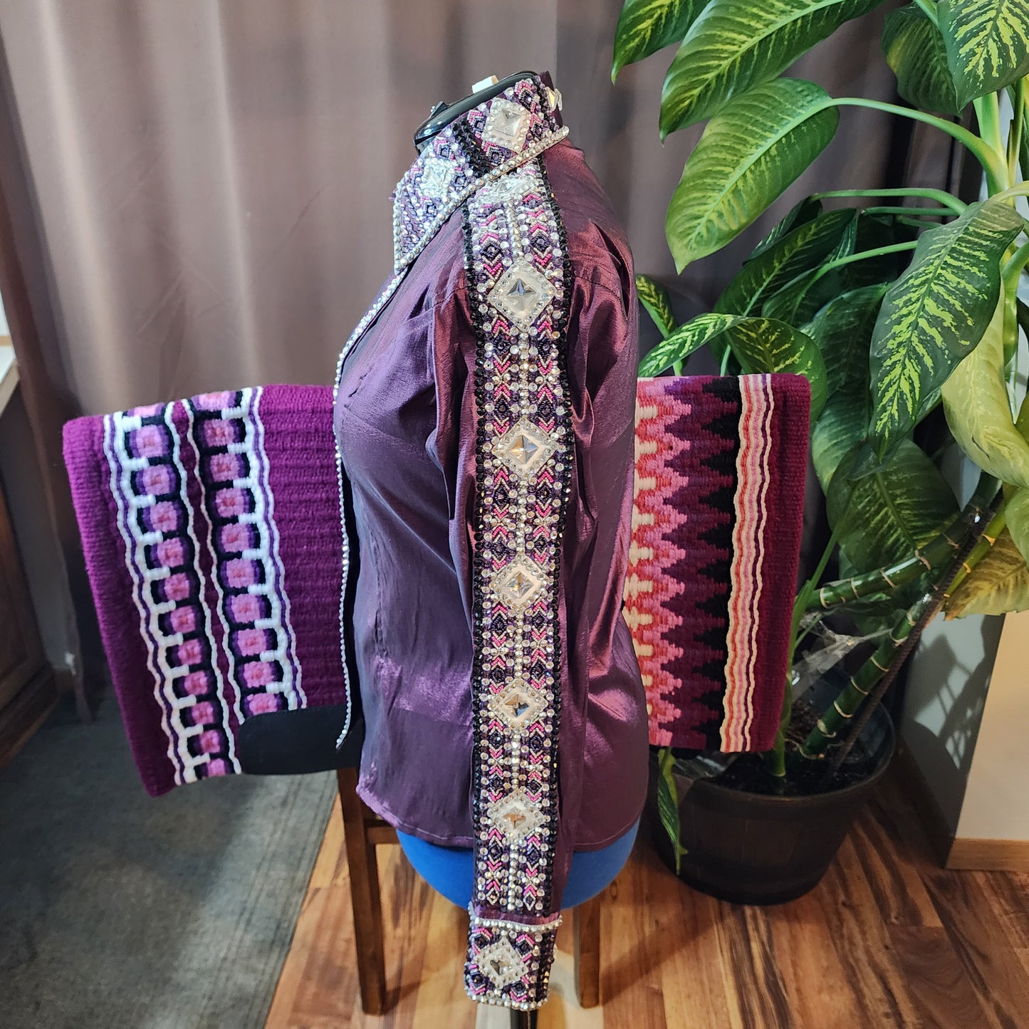 CUSTOM ORDER Plum/Eggplant taffeta day shirt