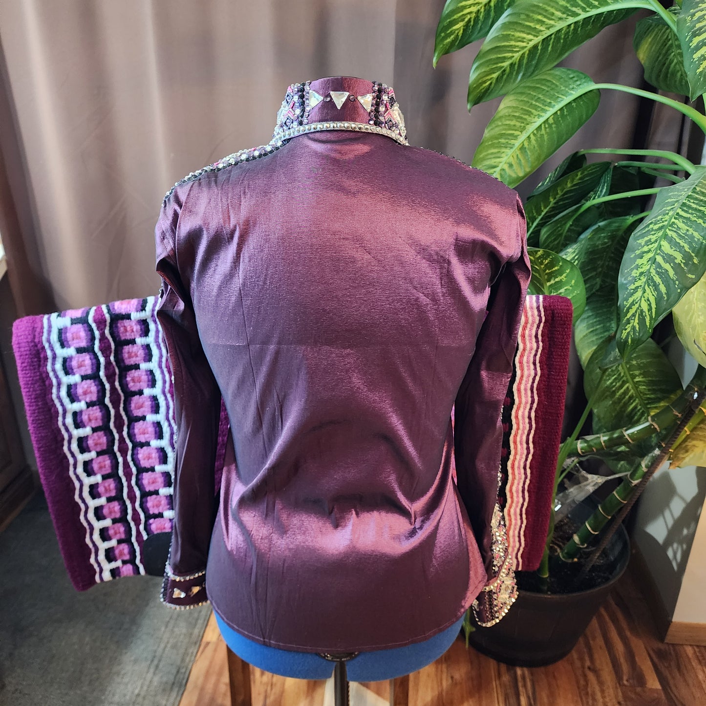 CUSTOM ORDER Plum/Eggplant taffeta day shirt