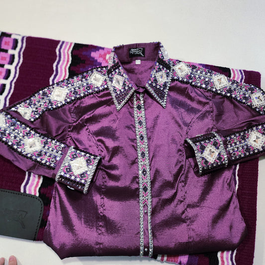 CUSTOM ORDER Plum/Eggplant taffeta day shirt