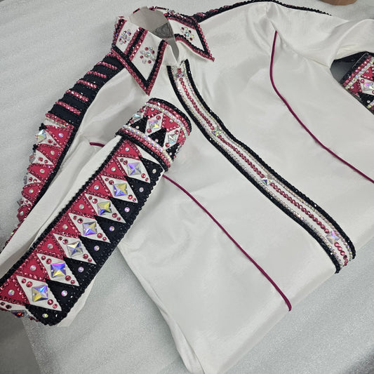 Medium White stretch taffeta day shirt