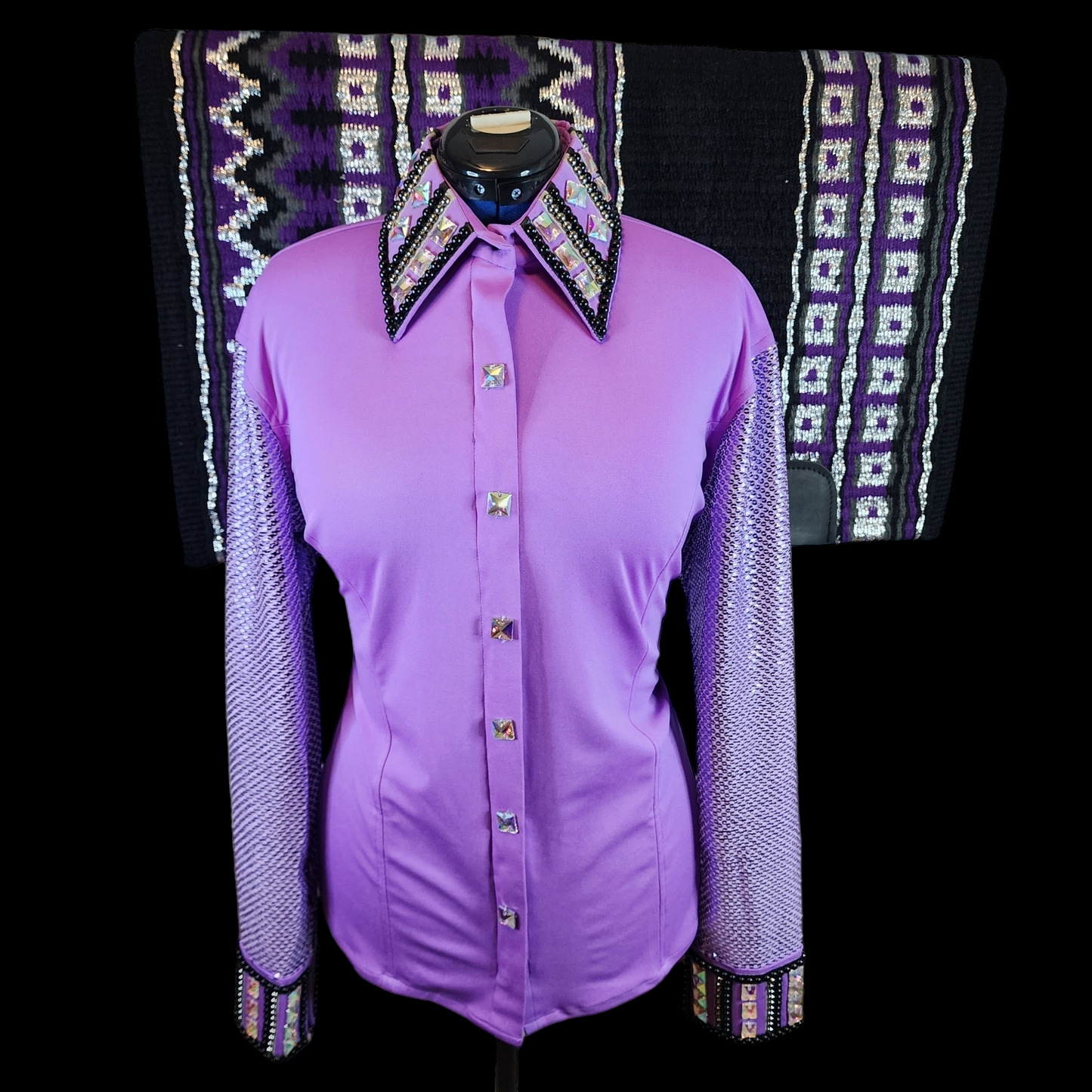 CUSTOM ORDER Lavender sheer sleeve day shirt