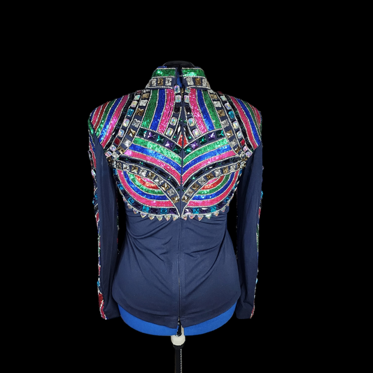 A Small navy Kaleidoscope horsemanship top