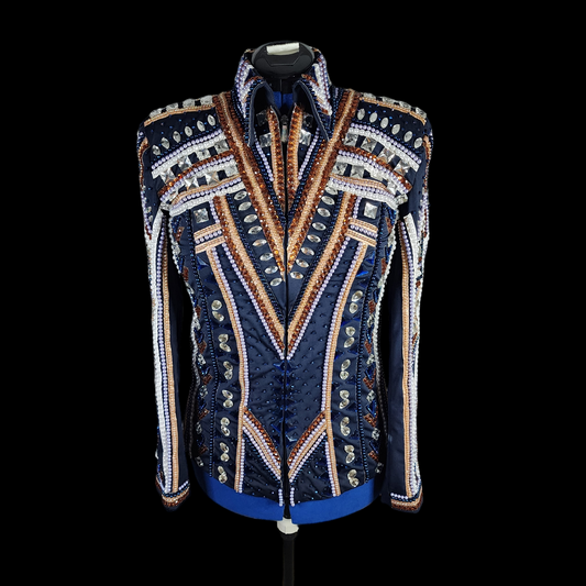 A Medium Navy stretch base Showmanship jacket