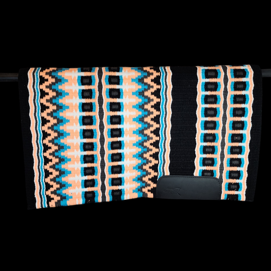 34x42 Peach, turquoise,  black, white, & charcoal oversize pad