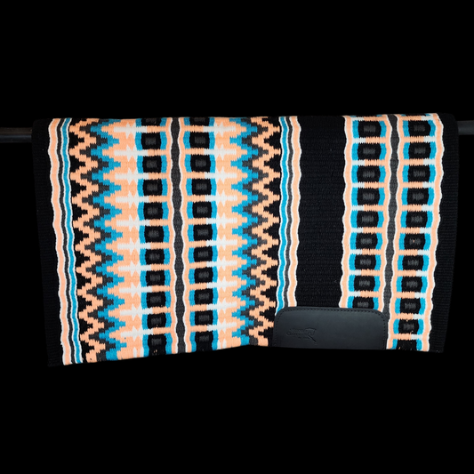34x42 Peach, turquoise, black, white, & charcoal oversize pad
