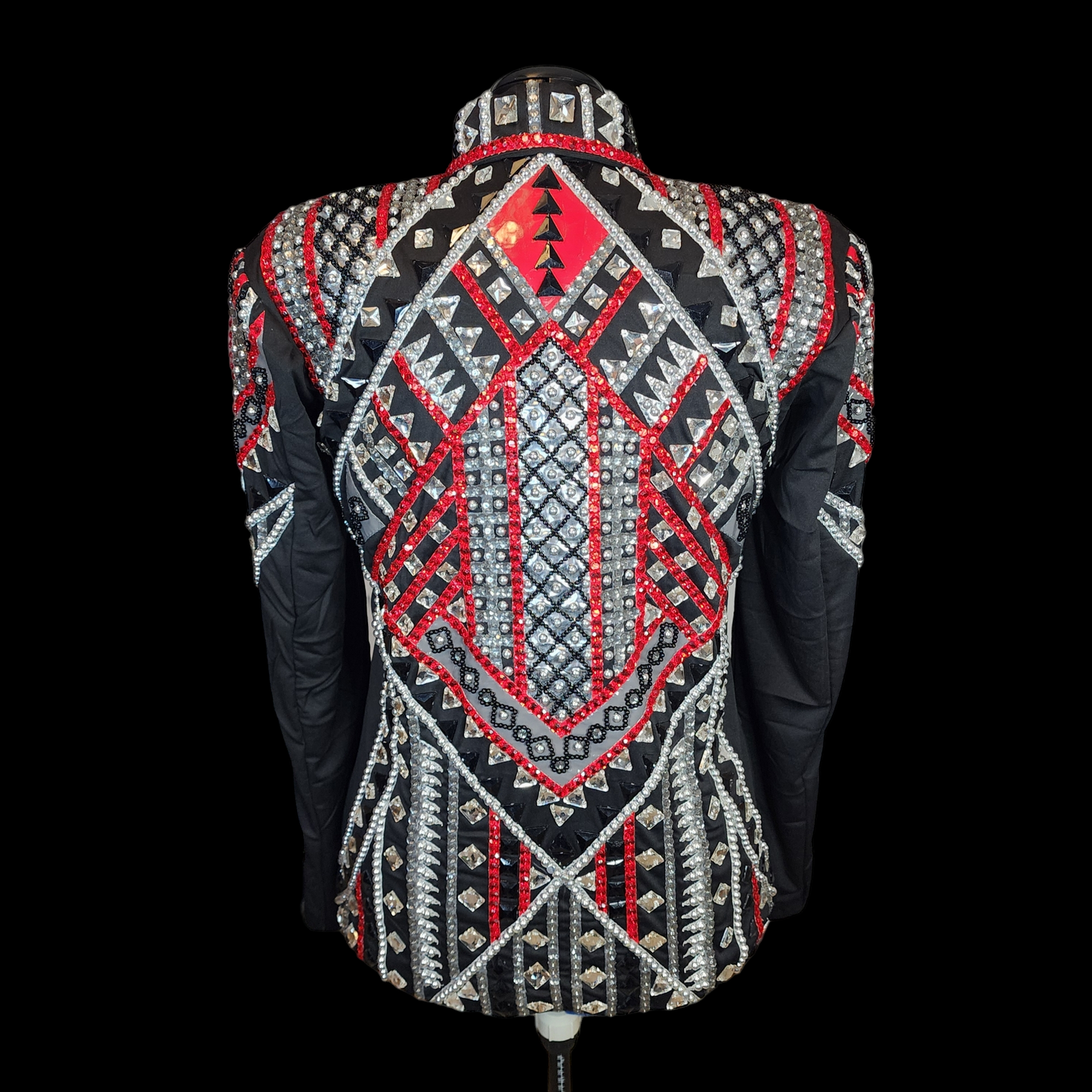 A Large Red, black & silver Showmanship jacket