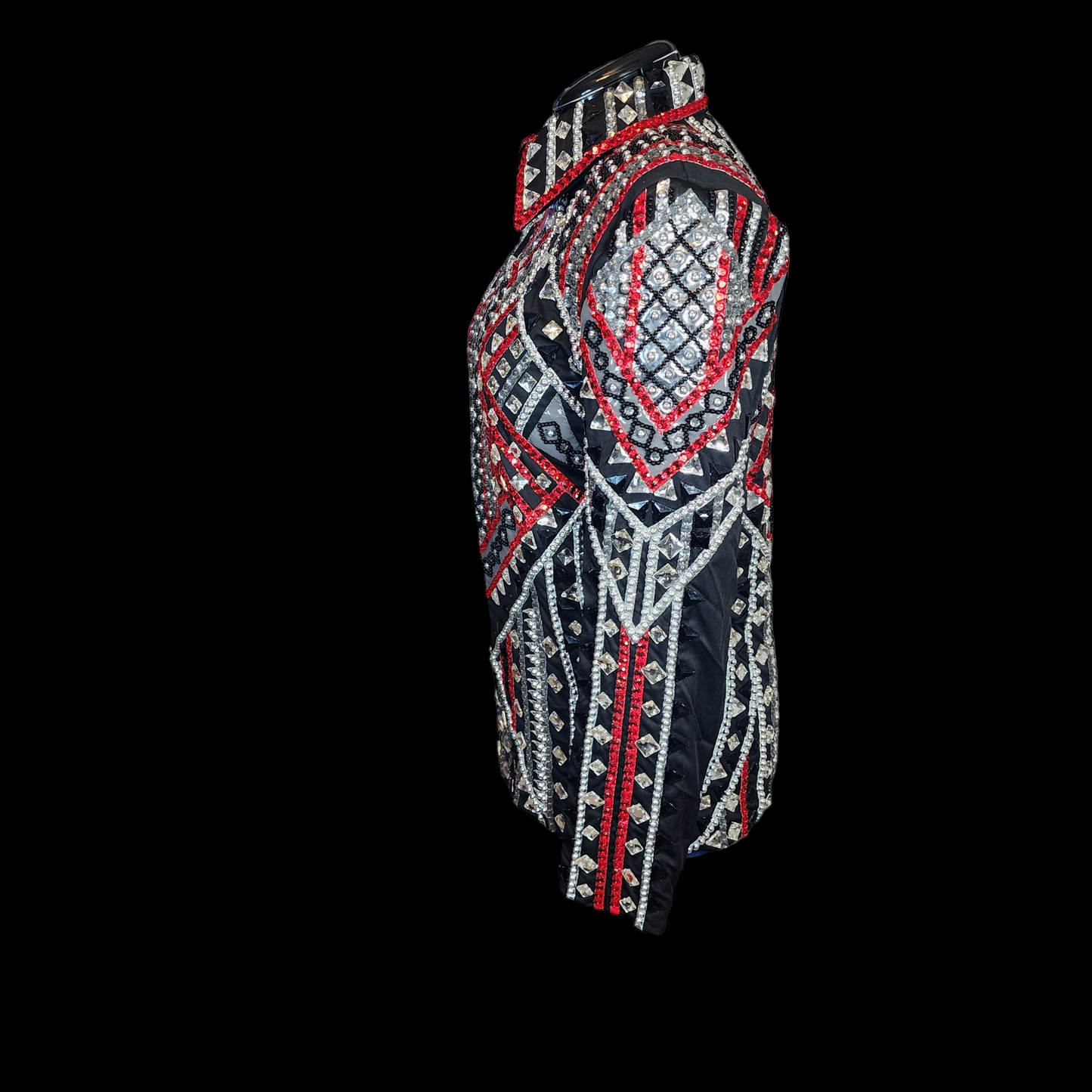 A Large Red, black & silver Showmanship jacket