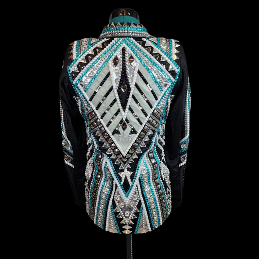 CUSTOM ORDER Teal & grey showmanship jacket