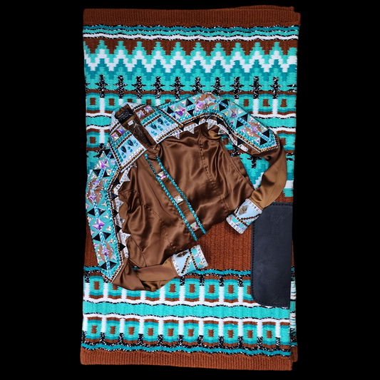 D Youth Med/Lg Camel & teal day shirt