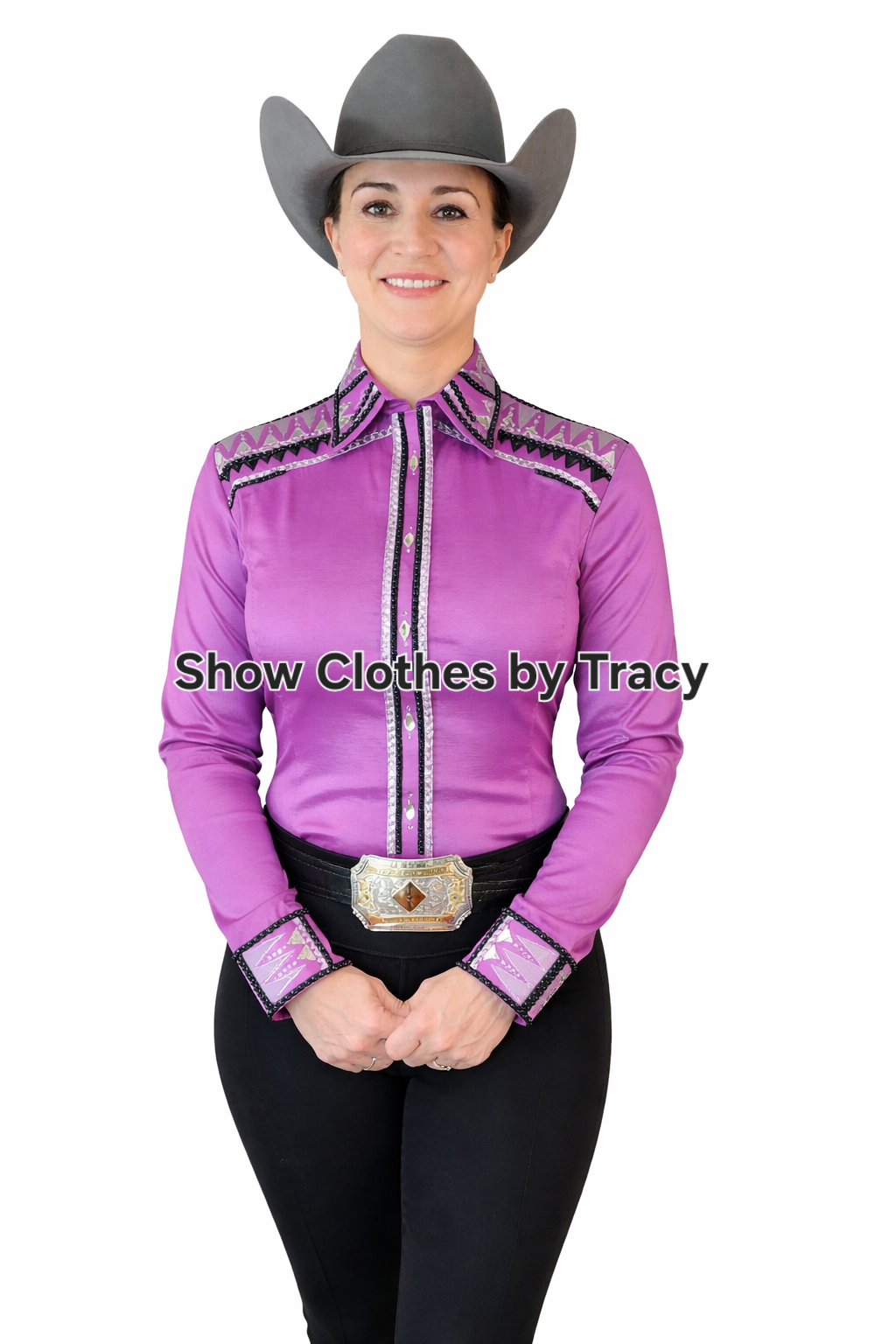 XL Purple stretch taffeta day shirt
