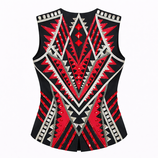 XS/Small Sweet Magnolia Red & Black vest