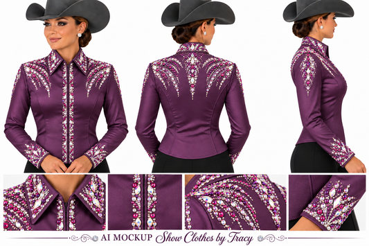 CUSTOM ORDER Purple/plum stretch taffeta day shirt