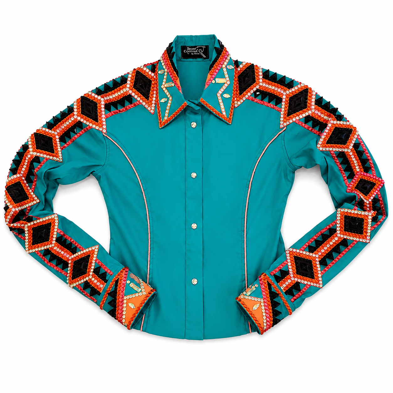 XS/Sm Teal stretch taffeta day shirt