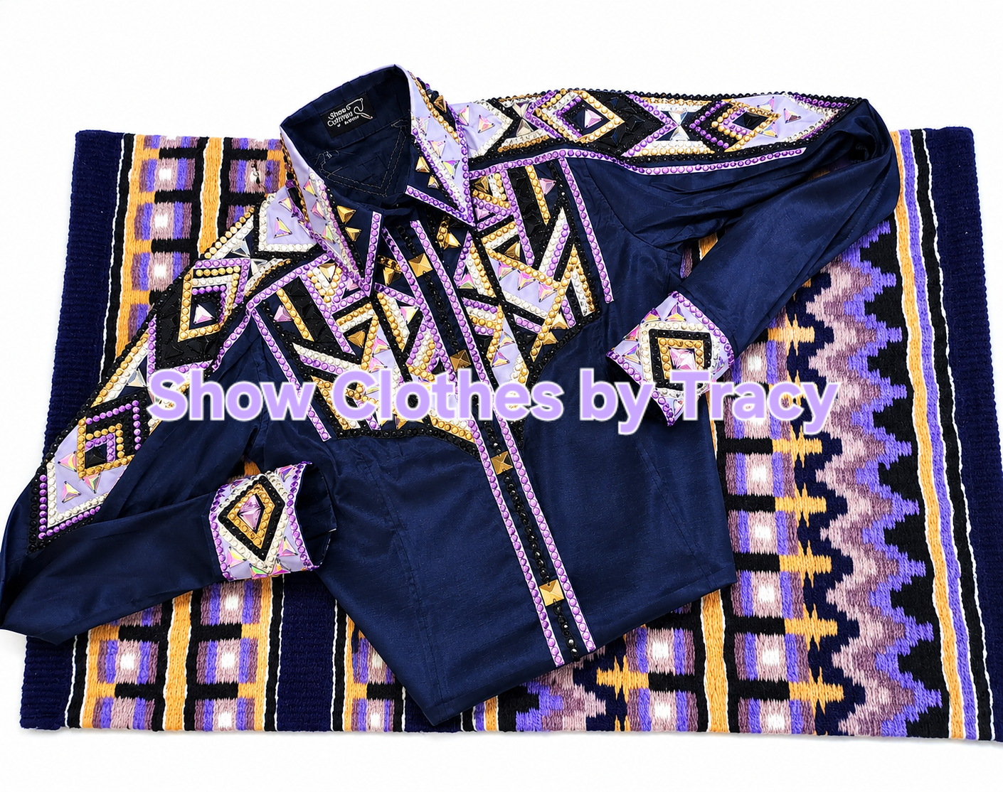 CUSTOM ORDER Navy stretch taffeta day shirt