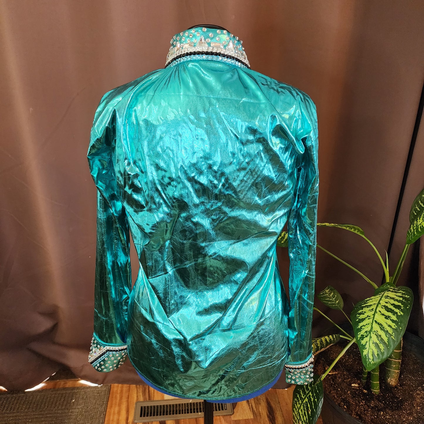 XL Turquoise Metallic stretch day shirt