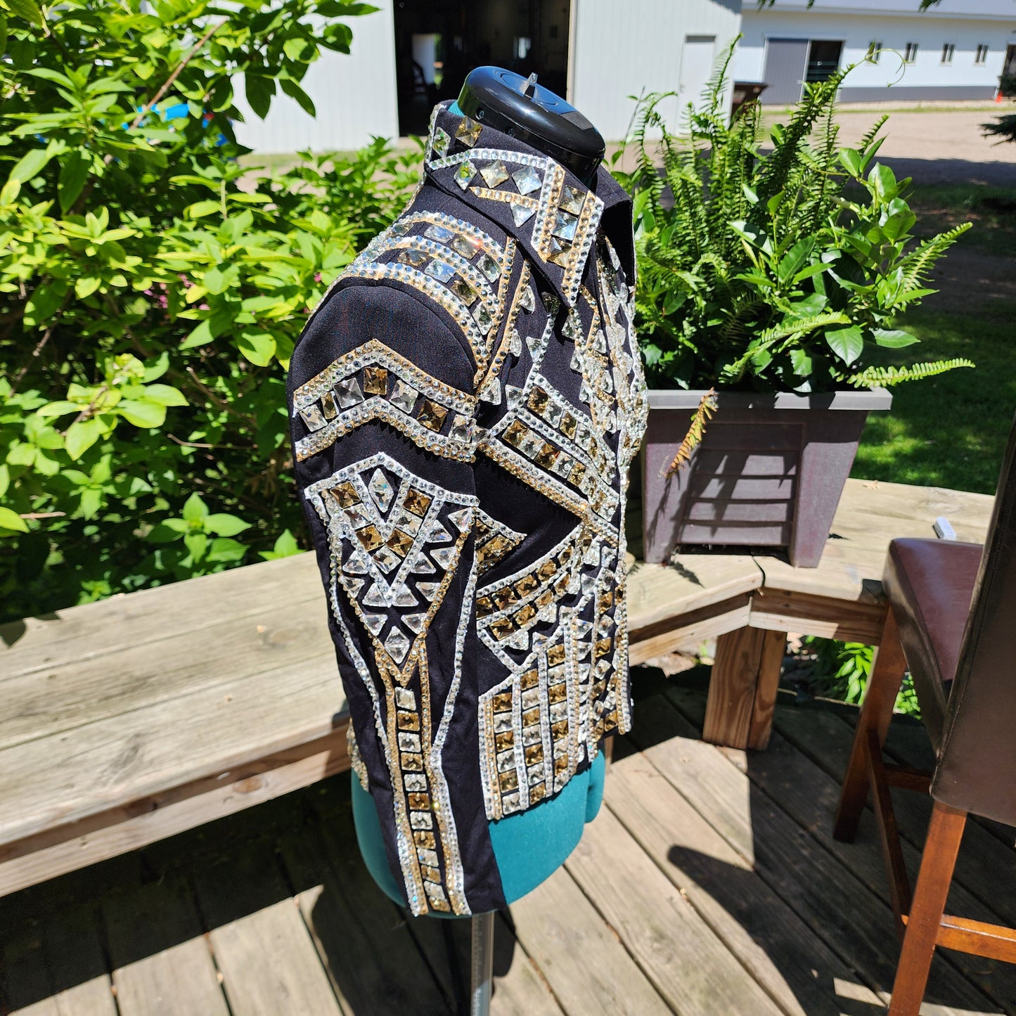 Youth XL/XS Black & gold showmanship jacket
