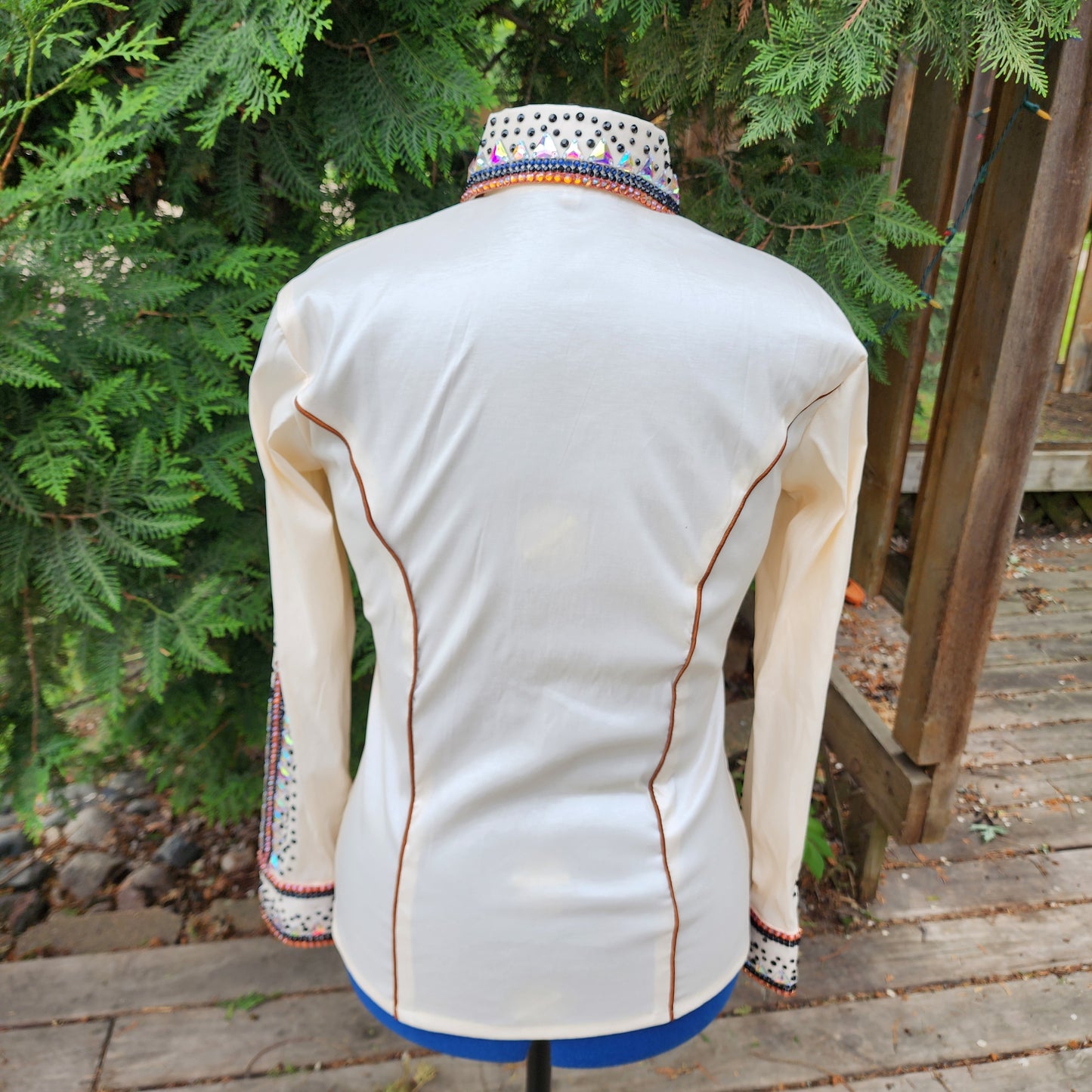 CUSTOM ORDER Cream Taffeta day shirt