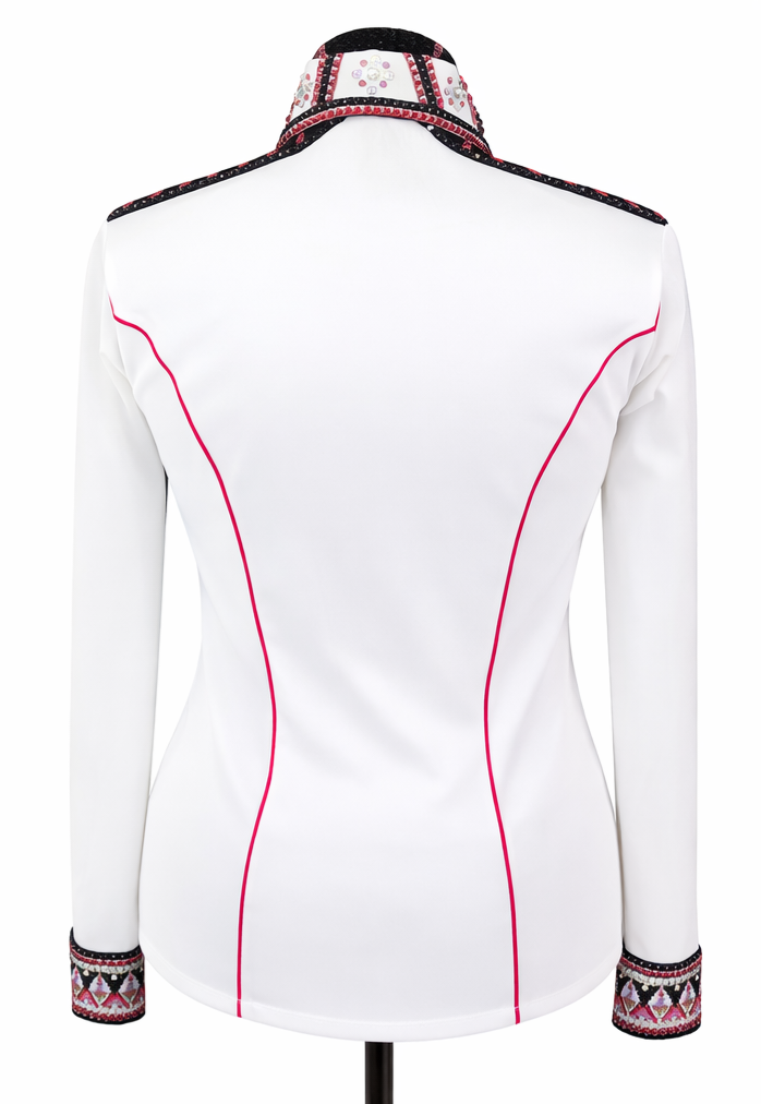 Medium White stretch taffeta day shirt