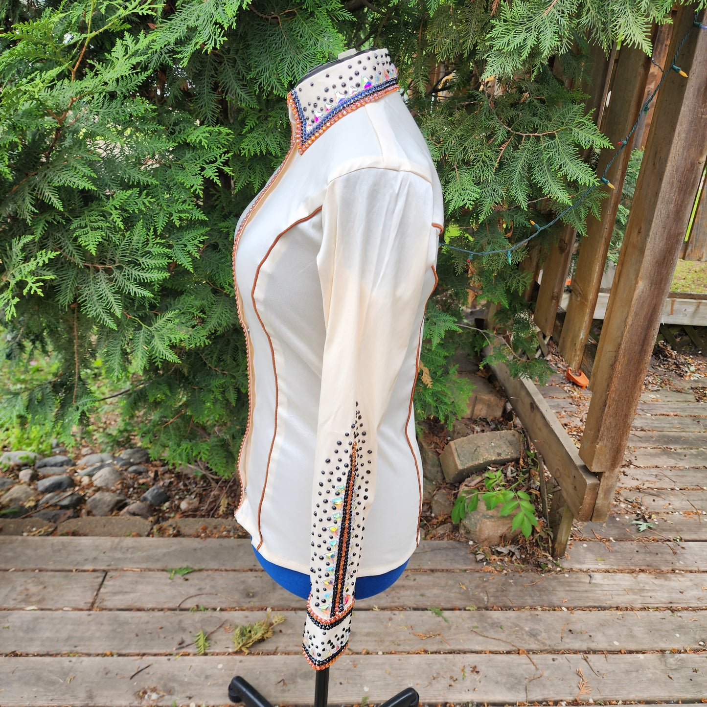 CUSTOM ORDER Cream Taffeta day shirt