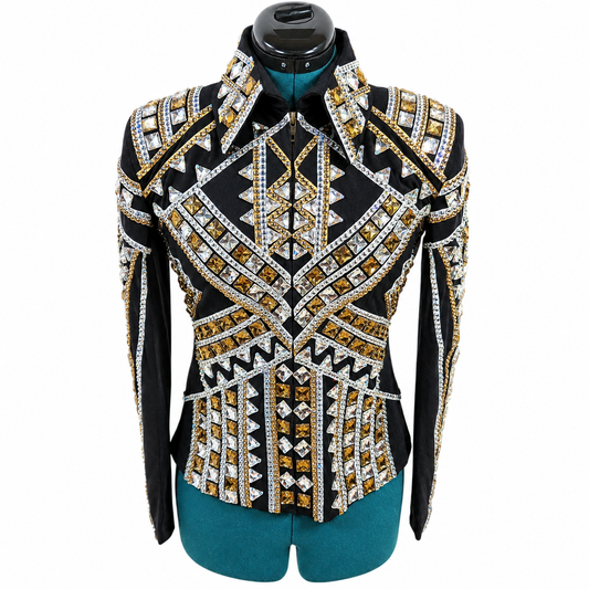Youth XL/XS Black & gold showmanship jacket