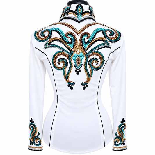 CUSTOM ORDER White stretch taffeta or lycra day shirt