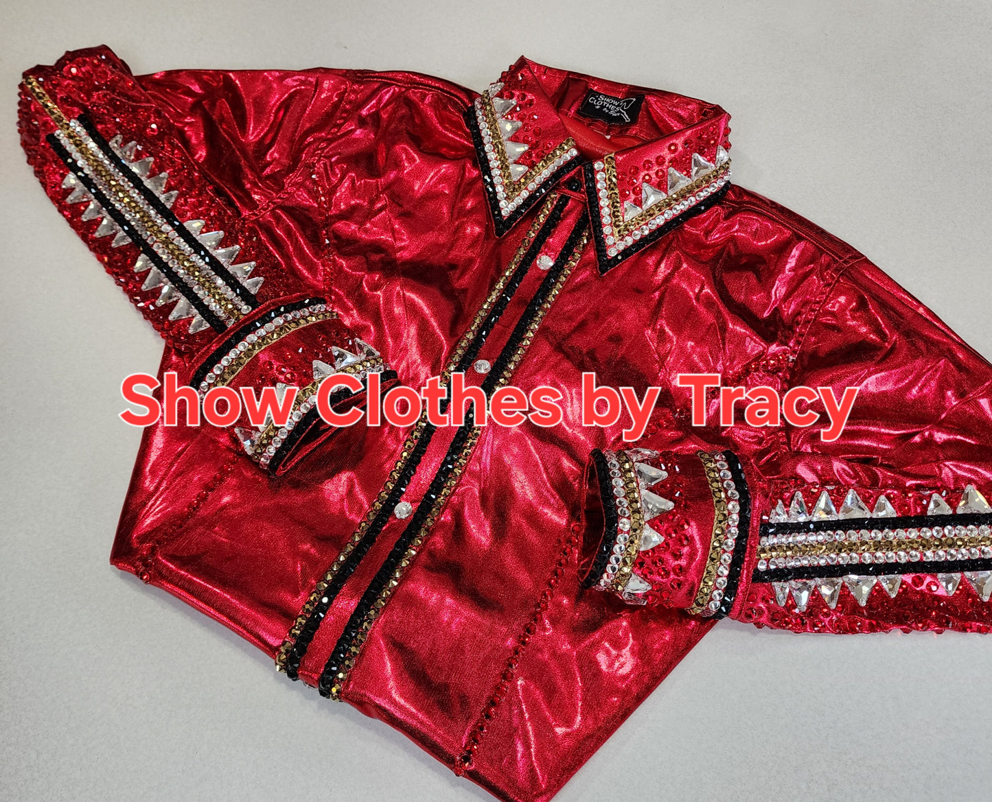 Small Metallic Red stretch day shirt