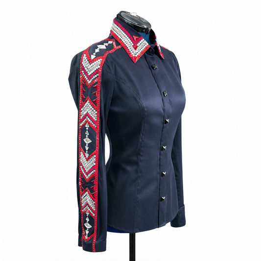 D 3XL Black & Red taffeta day shirt