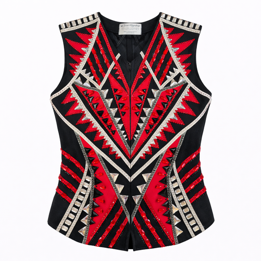 XS/Small Sweet Magnolia Red & Black vest