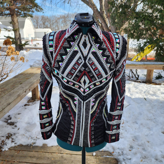 XS Black & Burgundy jacket