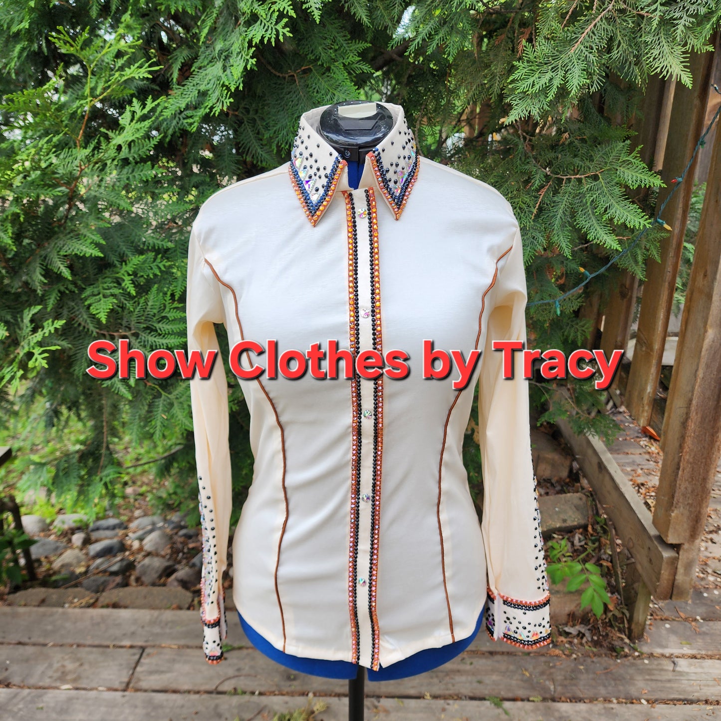 CUSTOM ORDER Cream Taffeta day shirt