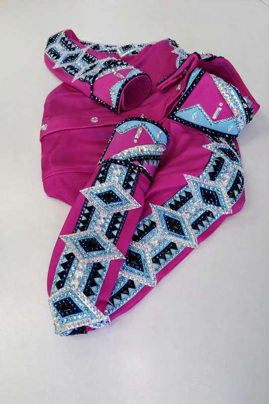 CUSTOM ORDER Fuchsia & baby blue day shirt