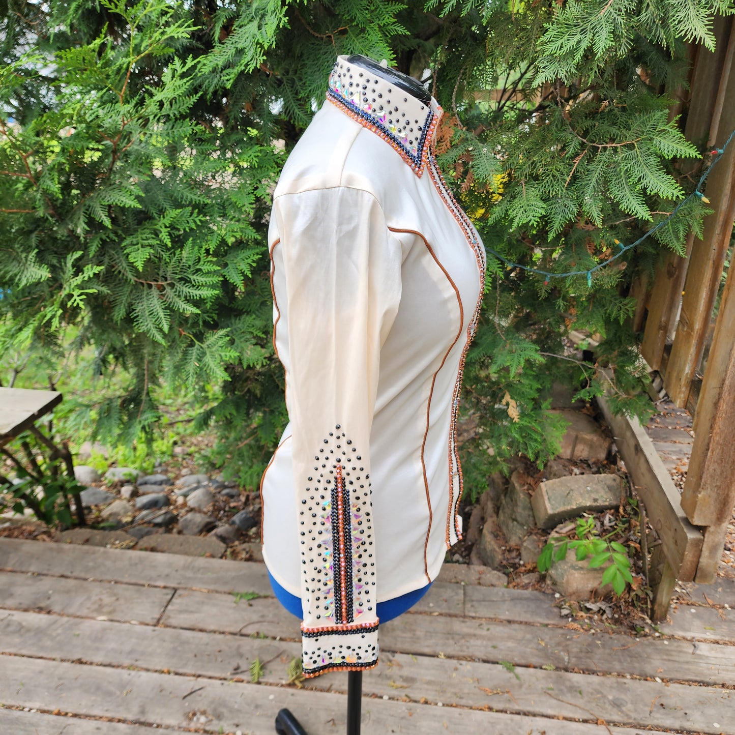 CUSTOM ORDER Cream Taffeta day shirt