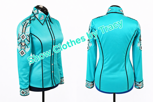 Medium Teal taffeta day shirt