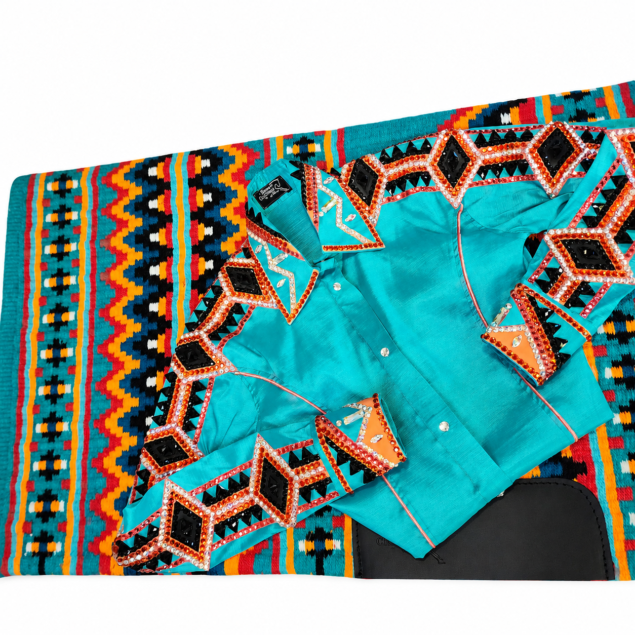 XS/Sm Teal stretch taffeta day shirt