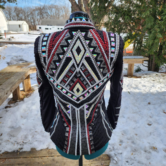 XS Black & Burgundy jacket