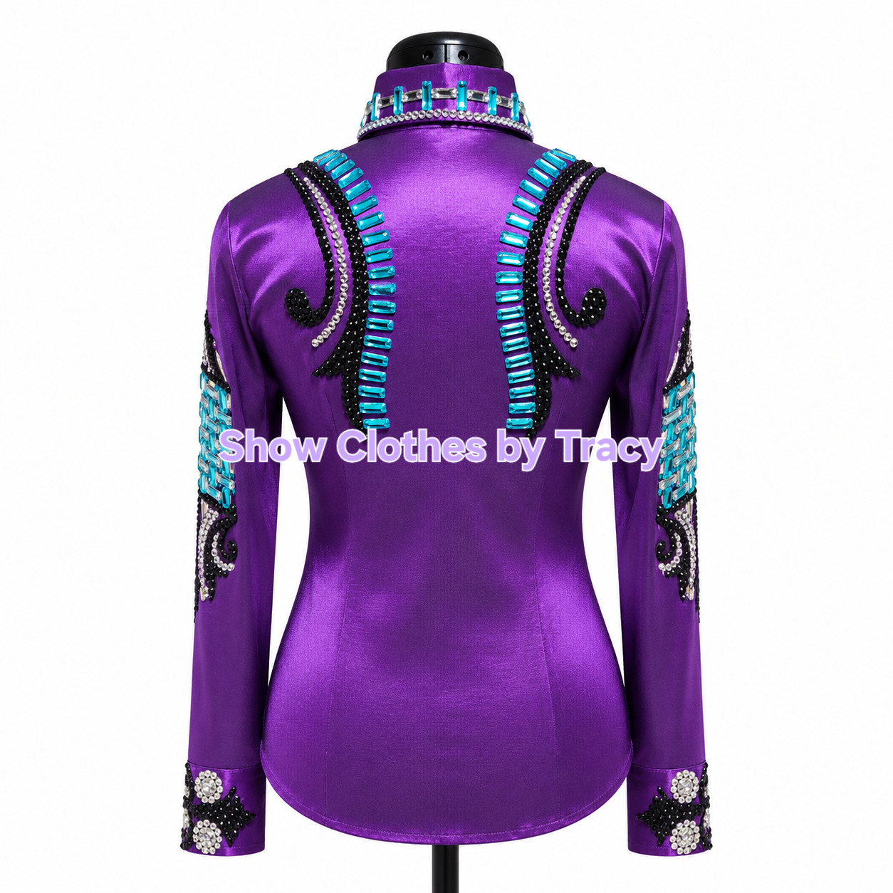 CUSTOM ORDER Purple stretch taffeta day shirt