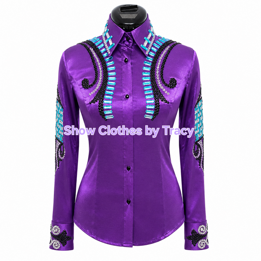 XS Purple taffeta day shirt
