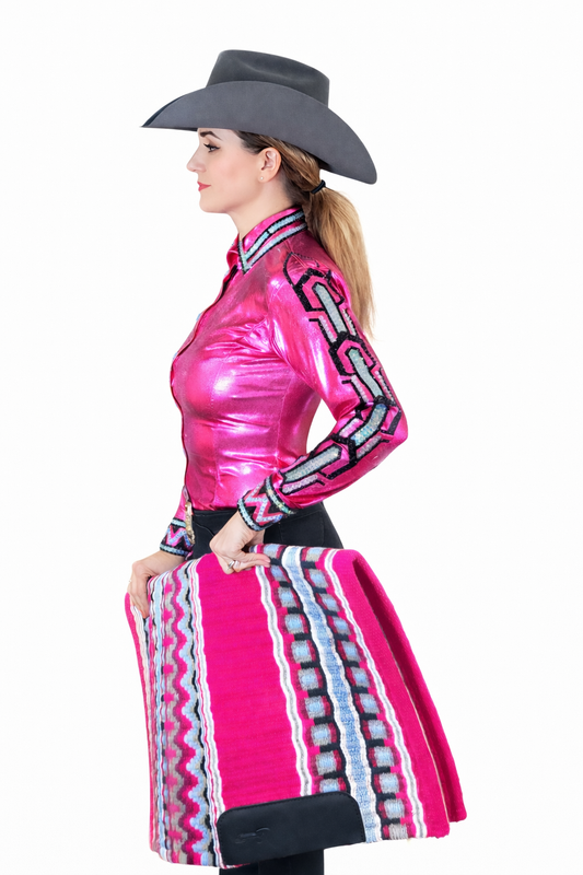 Medium Metallic Fuchsia stretch day shirt
