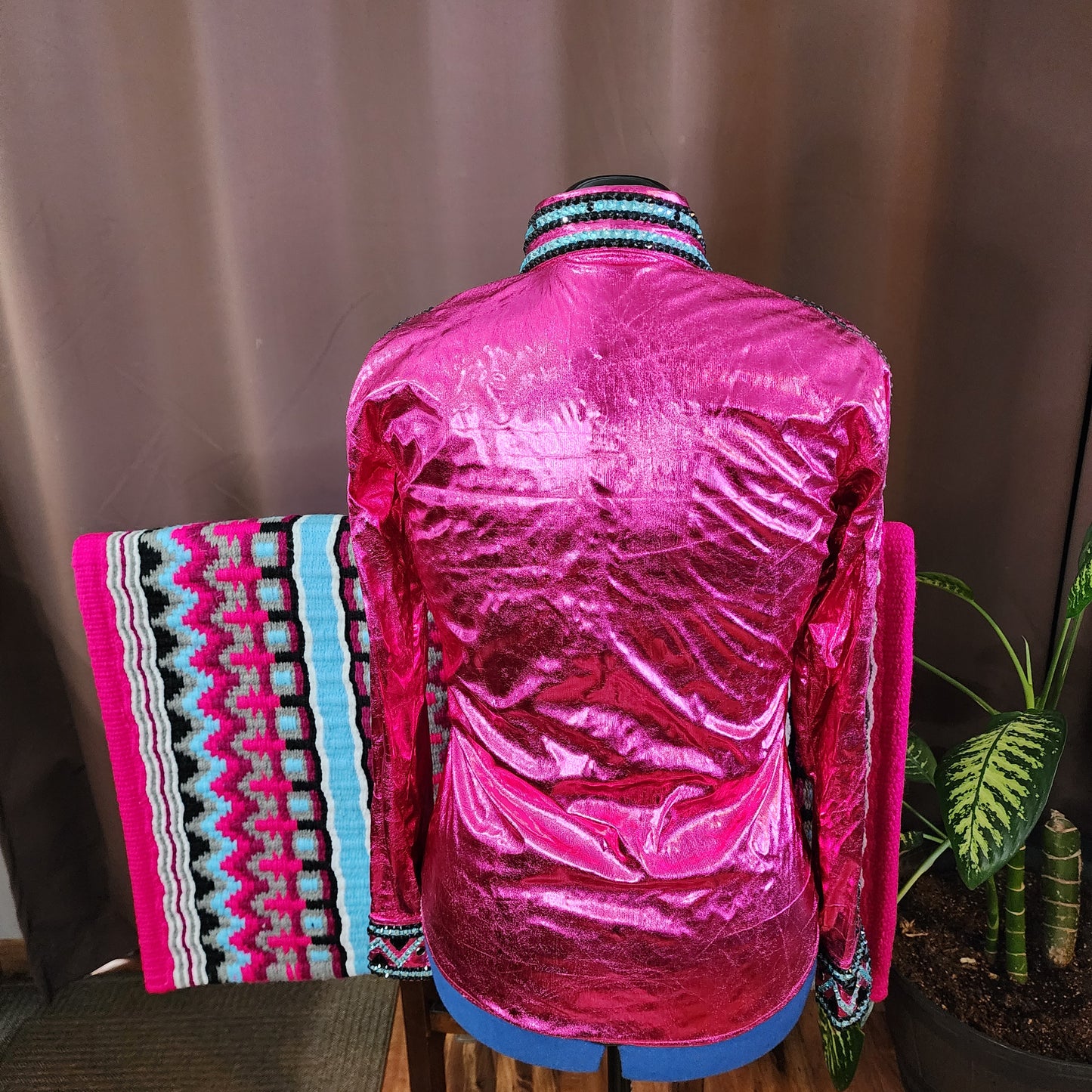 Medium Metallic Fuchsia stretch day shirt