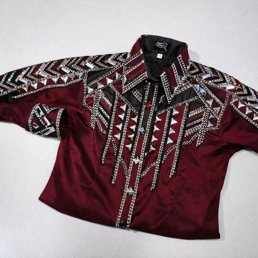 CUSTOM ORDER Burgundy taffeta day shirt
