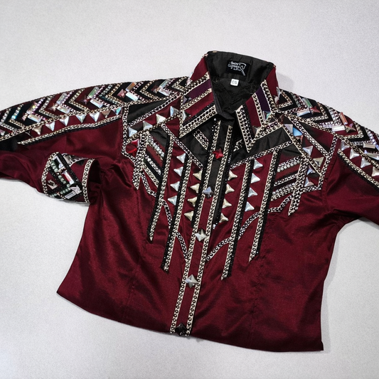 CUSTOM ORDER Burgundy taffeta day shirt