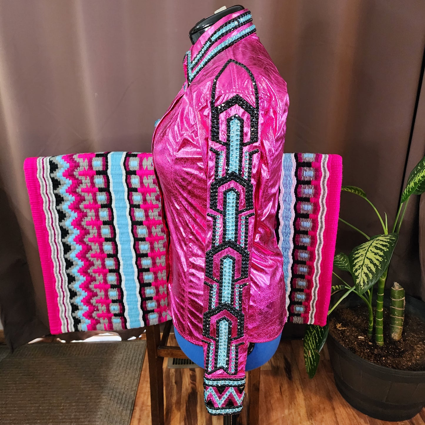 Medium Metallic Fuchsia stretch day shirt