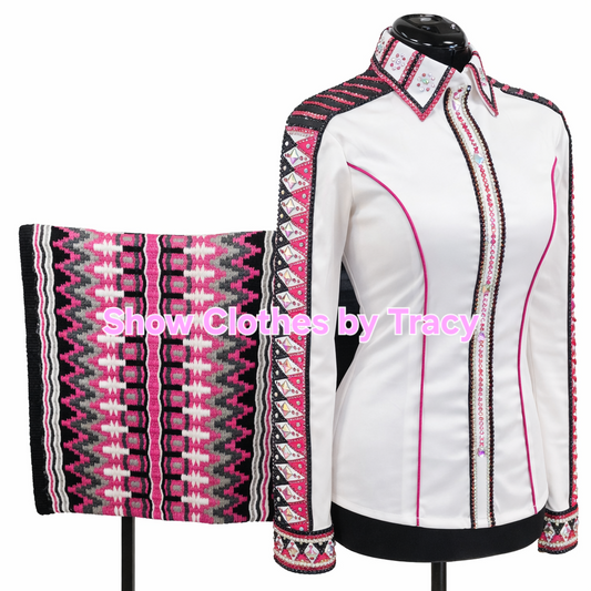 Medium White stretch taffeta day shirt