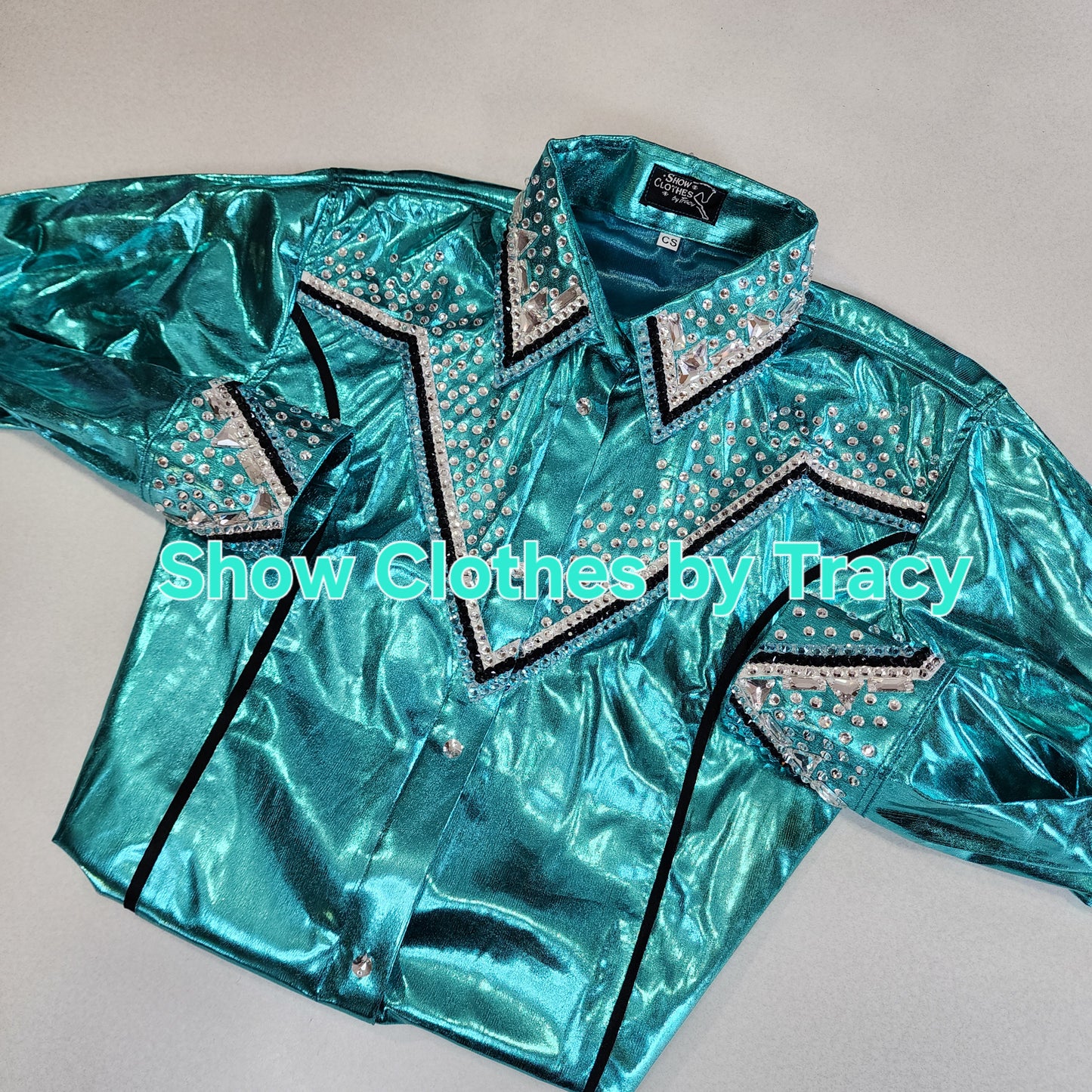 XL Turquoise Metallic stretch day shirt