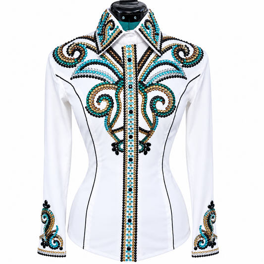 CUSTOM ORDER White stretch taffeta or lycra day shirt