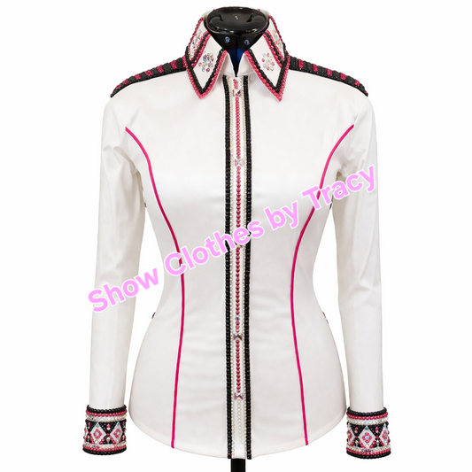 Medium White stretch taffeta day shirt