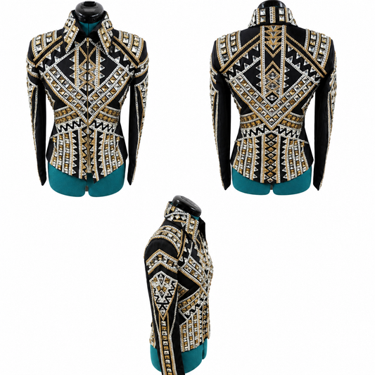 Youth XL/XS Black & gold showmanship jacket