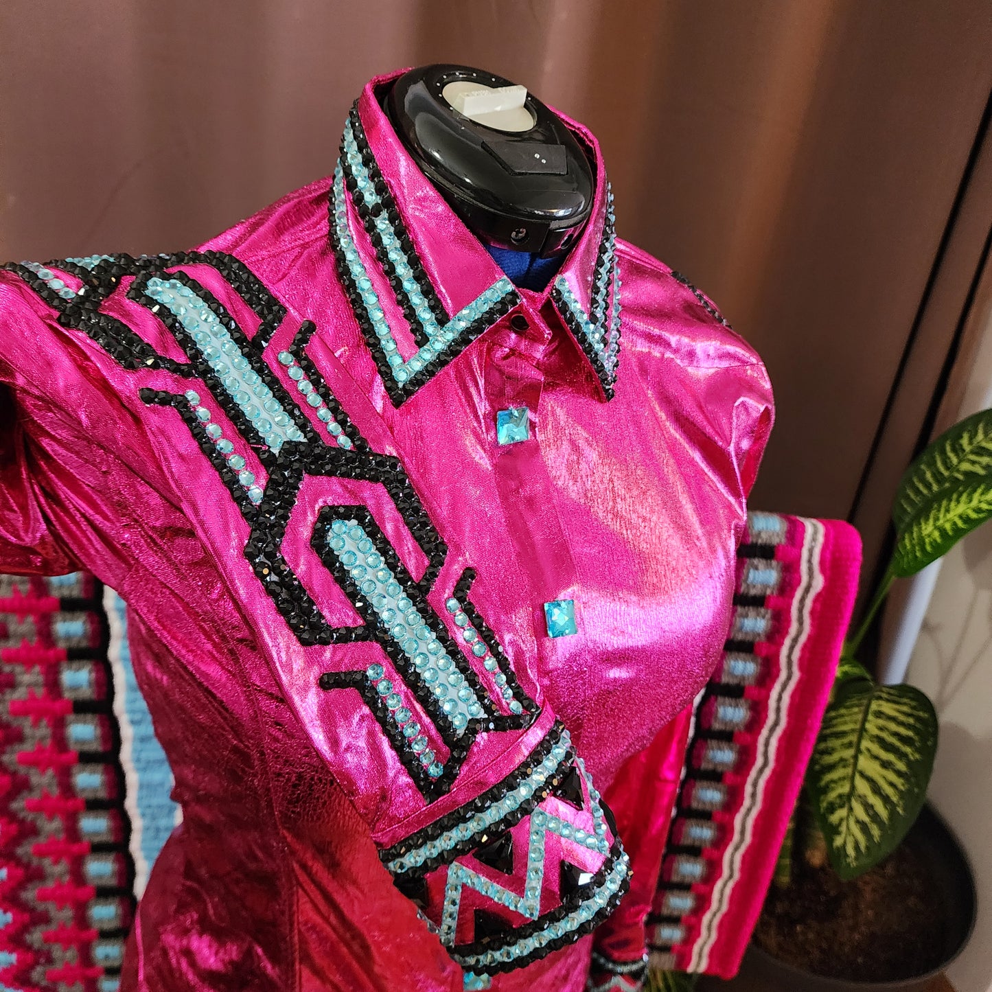 Medium Metallic Fuchsia stretch day shirt