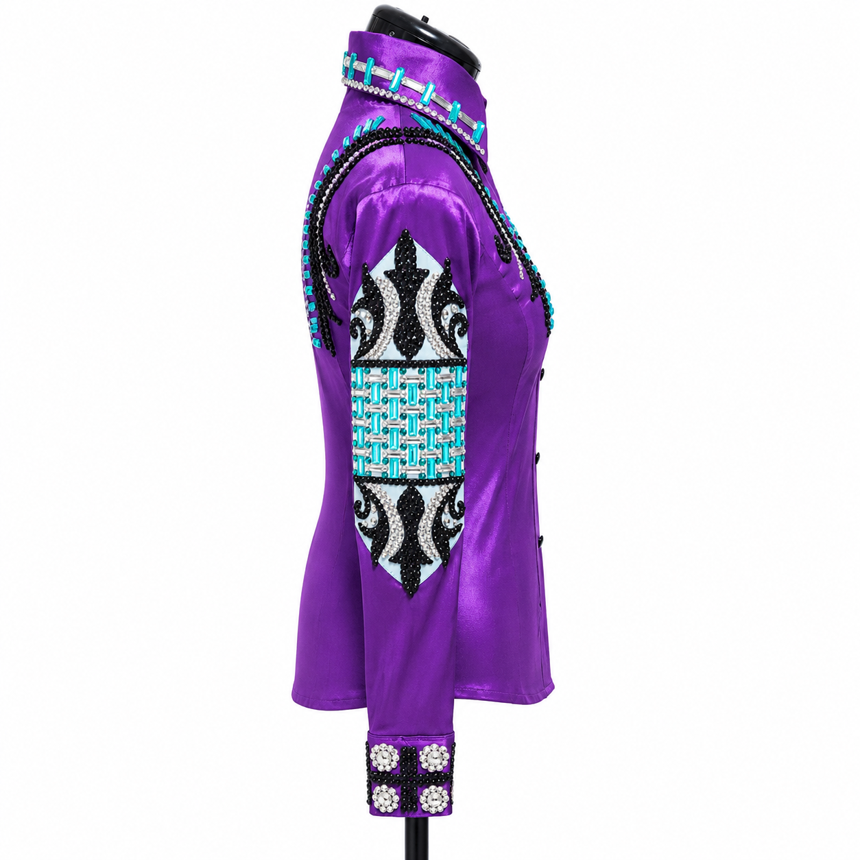 CUSTOM ORDER Purple stretch taffeta day shirt